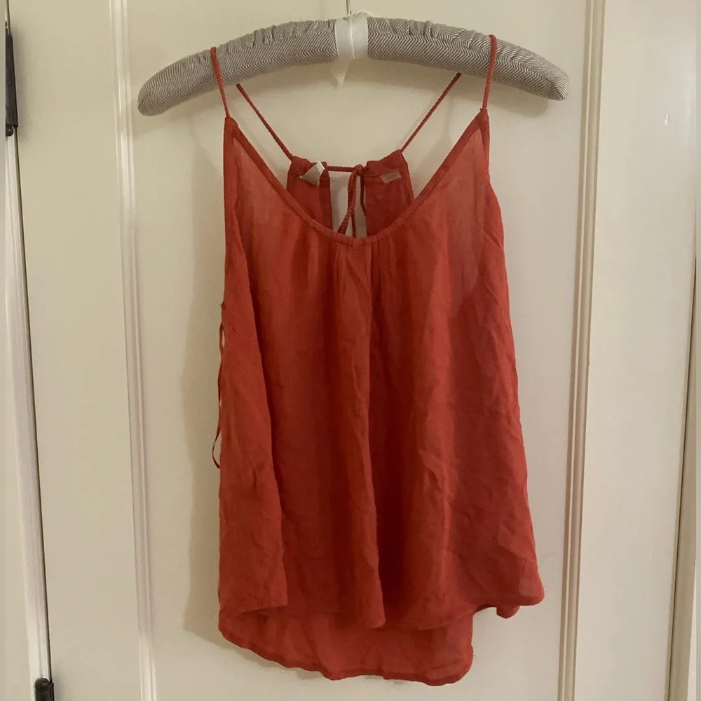 ROXY Small brick orange viscose halter tank - Picture 1 of 5